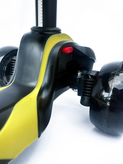 Самокат-беговел со светящимися колёсами 3 в 1 Scooter Micar Moby Black-Yellow