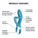 Вибратор-кролик Embrace me berry Satisfyer, бирюзовый