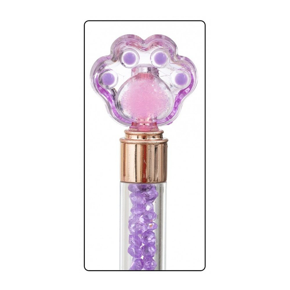 Ручка шариковая, Basir, синие чернила, серия "Лапки", разноцветный корпус с блестками, 24 шт