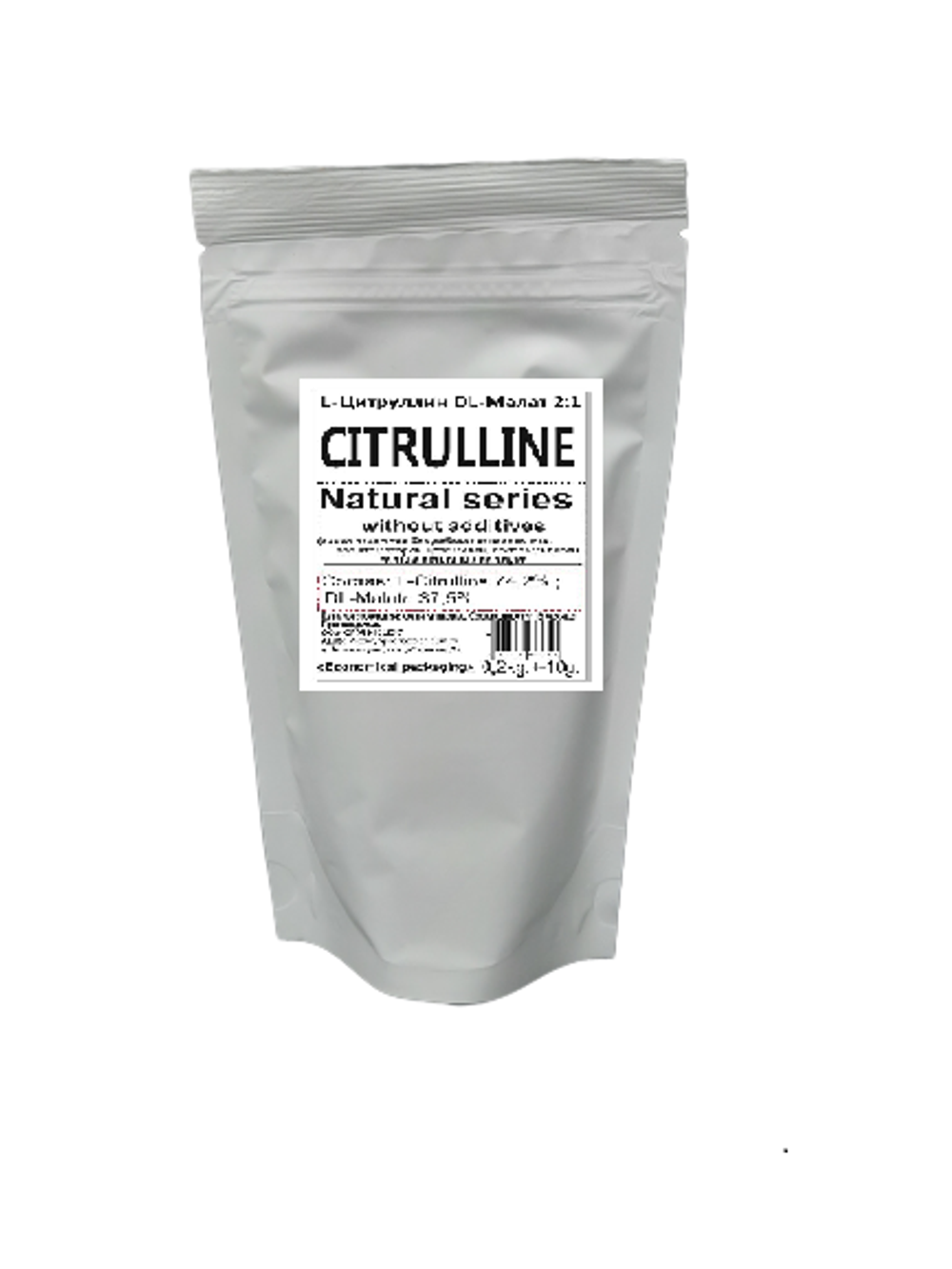 Natural Series Цитруллин L-Citrulline DL-Малат 2:1 натуральный вкус, 0,2 кг