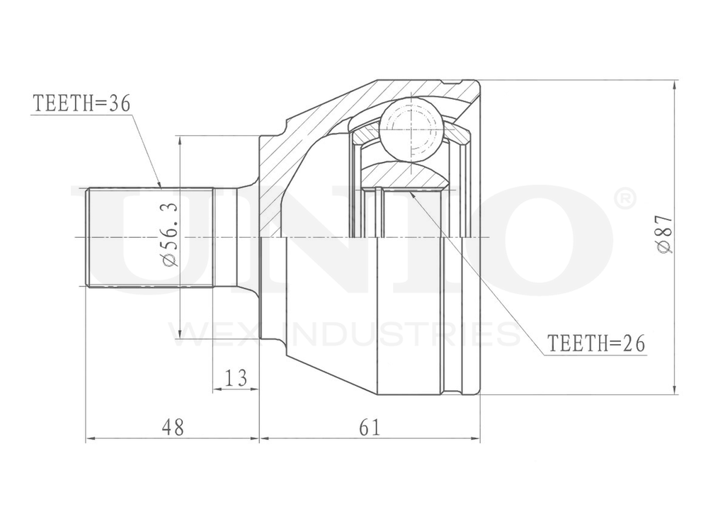 ШРУС внешний UNIO CVJ-20135