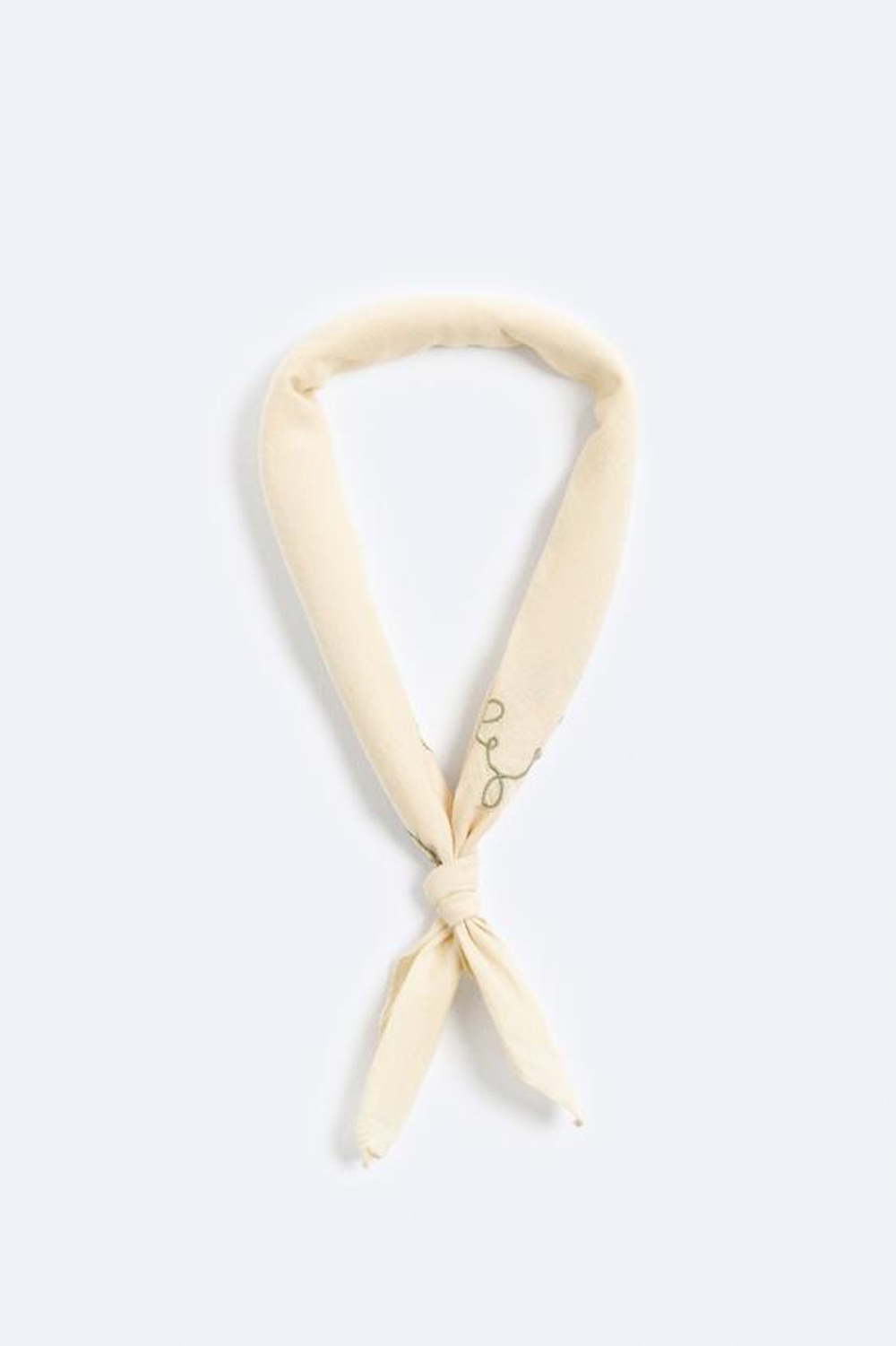 ZARA БАНДАНА С ВЫШИВКОЙ, ЭКРЮ