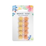 Крабы для волос НАБОР 10 шт., цветочки, soft-touch, оранжевый, жёлтый, MONTE VITA, 457027