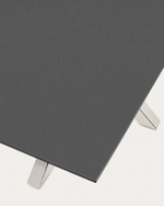 Стол Argo из матового черного стекла и ножками из нержавеющей стали 180 x 100 см