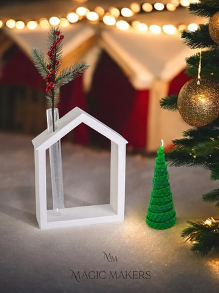 Ваза с колбой и свеча ёлочка