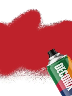 Краска красная в баллончике глянцевая акриловая DECORIX - Огненно-красная эмаль аэрозольная для любых поверхностей 520 мл