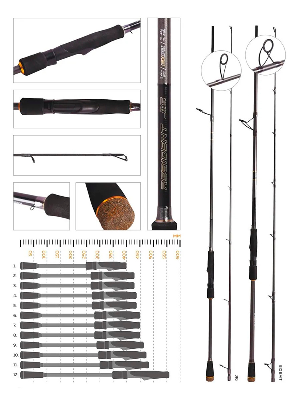 Спиннинг для рыбалки Maximus RESIDENT Big Bait 251XXH 2,51m 50-150g + Блесна для рыбалки вращающаяся Mepps AGLIA 5, Gold 13гр, 1 штука