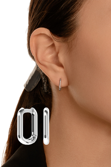 Серьги "База" из серебра 1,5 см