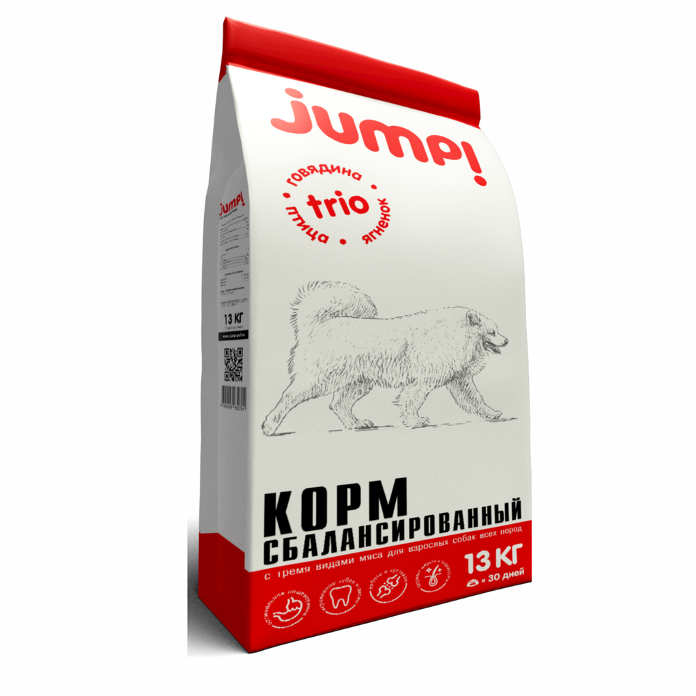 Корм для собак Jump Trio  13 кг