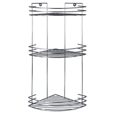 Полка 3-х ярусная угловая 200*270*500мм, "блестящий цинк"
