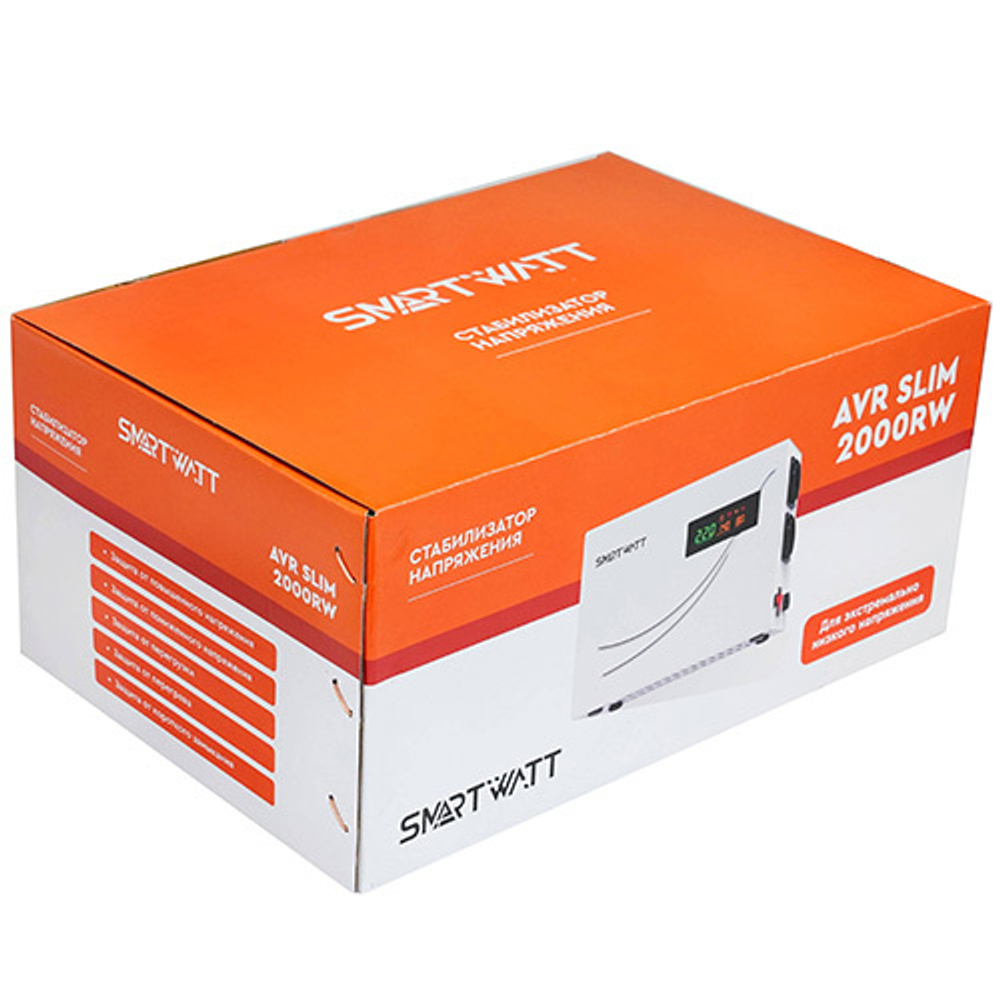 Настенный стабилизатор напряжения SMARTWATT AVR SLIM 2000RW 2000VA, 2 кВт