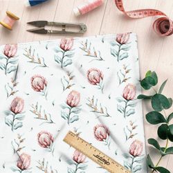 Ткань муслин цветок на стебле