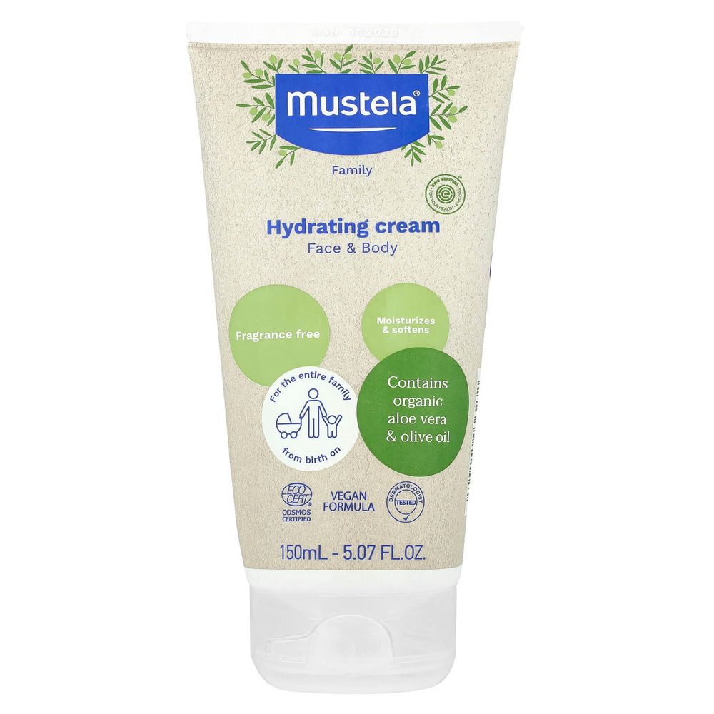 Mustela, Увлажняющий крем, для лица и тела, без отдушек, 150 мл (5,07 жидк. Унции)