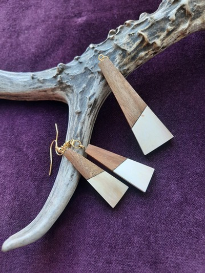 Комплект бивень мамонта, красное дерево