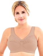 Бюстгальтер из хлопкового полотна без каркасов (Размер: 115J) (Цвет: кофейный)