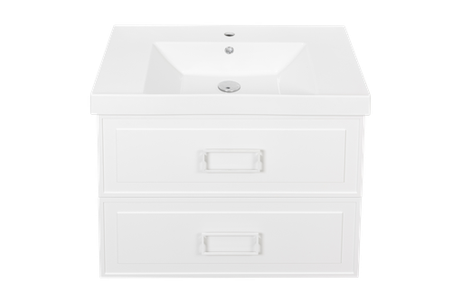 Тумба с раковиной La Fenice Cubo Bianca Twin 80 см FNC-01-CUB-B-80-2 белая матовая