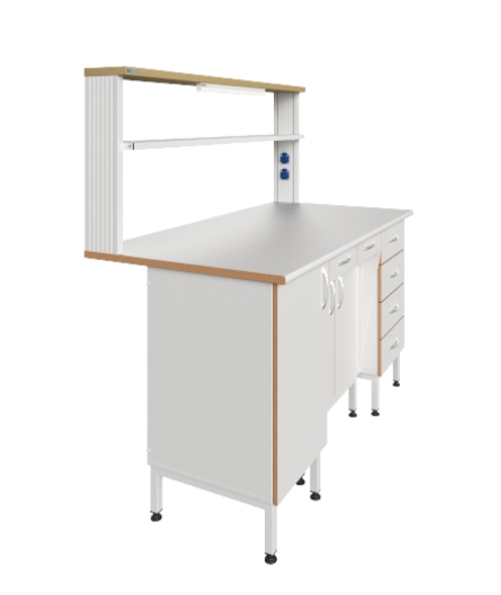 Стол пристенный физический ПФЛ с рабочей поверхностью из ламината