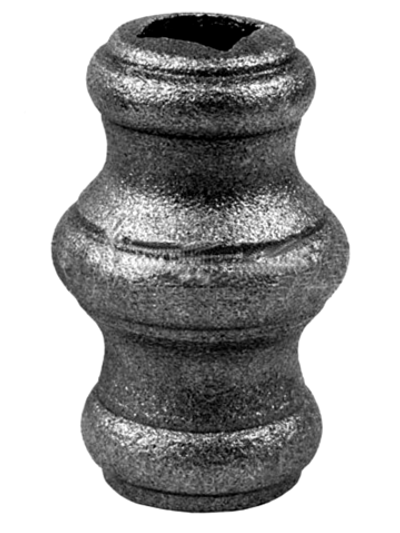 Кованый элемент Вставка в балясину, высота: 67 d45, кв:16 (2.5мм) вес: 0.143 кг.