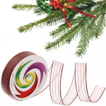 Лента для декорирования «Сияние» 1.5 см, 5 м, Красный (капрон)