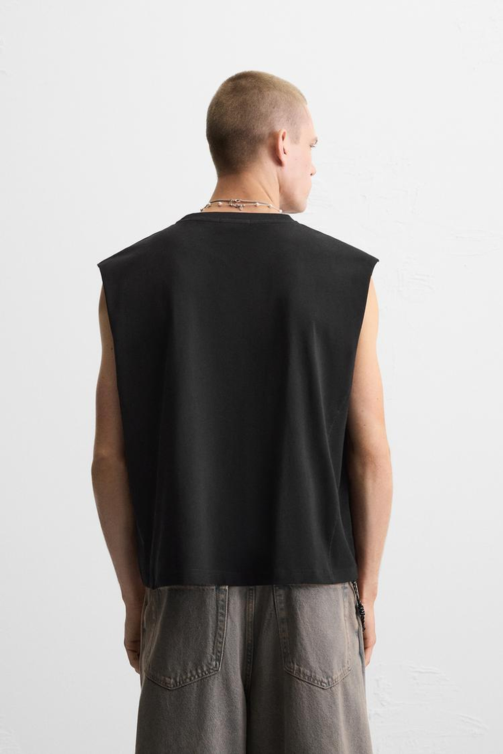 ZARA ФУТБОЛКА С НАДПИСЬЮ, ЧЕРНЫЙ