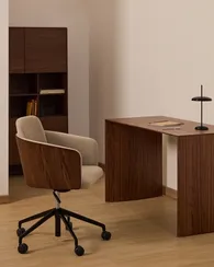 Офисный стул Madai из коричневого шенилла и ясеневого шпона