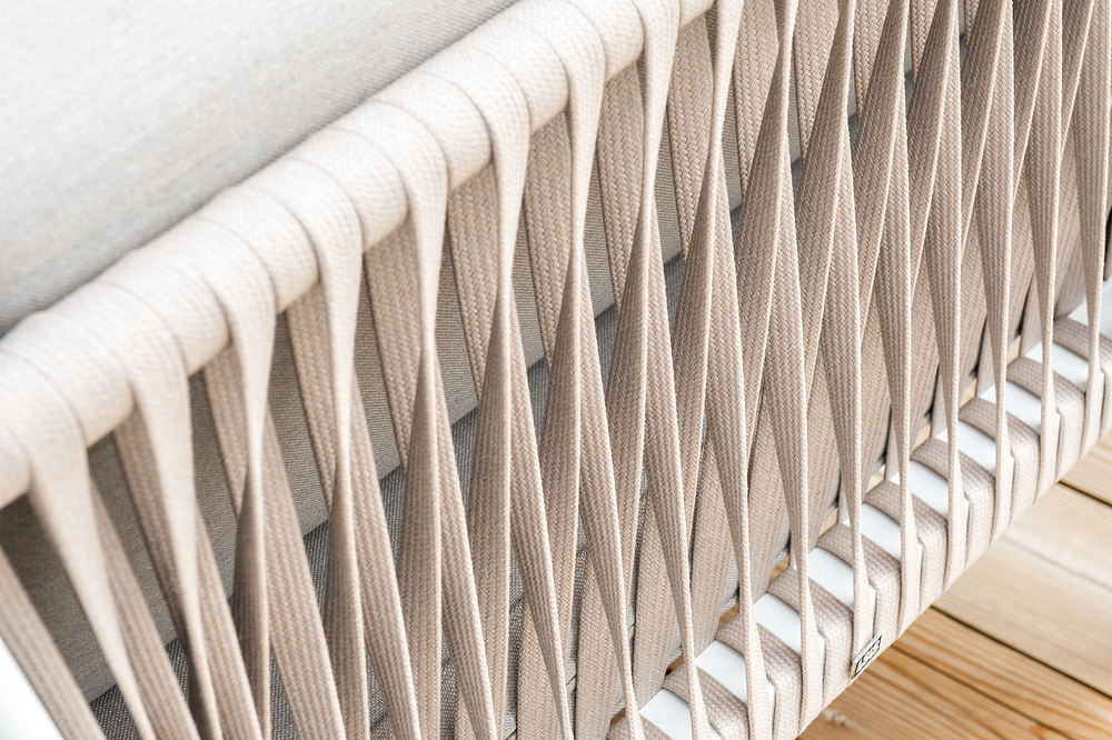 "Касабланка" лаунж-зона плетеная из роупа 4-местная, цвет серо-коричневый