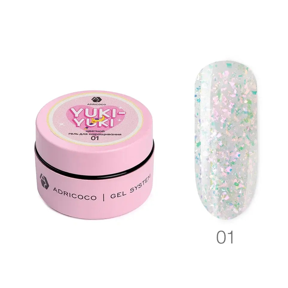 Жесткий гель для наращивания Adricoco Yuki-Yuki №1, 15 мл