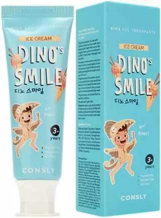 Зубная паста детская c ксилитом и вкусом пломбира CONSLY Kids Gel Toothpaste Xylitol&Ice Cream 60 гр