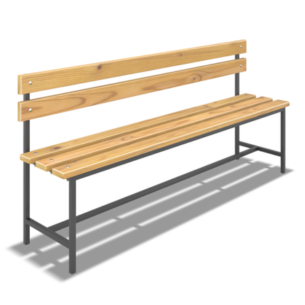 Скамейка для раздевалки со спинкой (L= 2000mm)