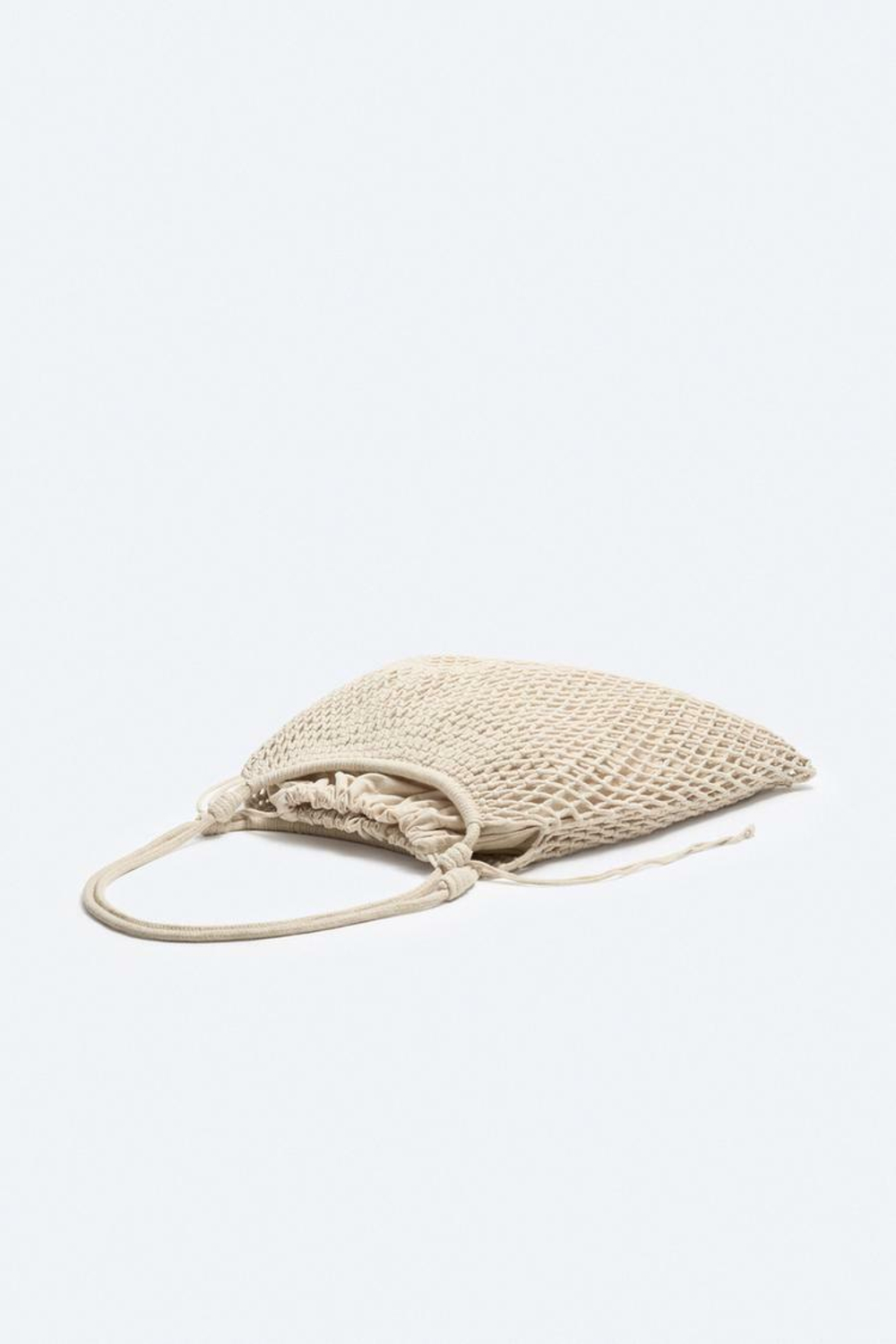 ZARA СУМКА-ШОПЕР ИЗ МАКРАМЕ, КРЕМОВЫЙ БЕЛЫЙ