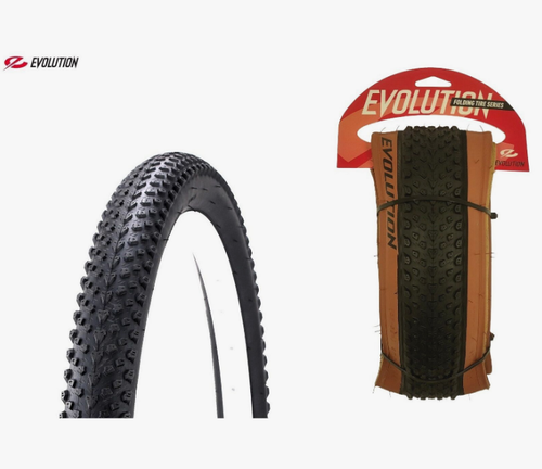 Покрышка EVOLUTION, 27.5x 2.125, TR-EV-1136, Folding, 60 TPI, черная с коричневым бортом (17)