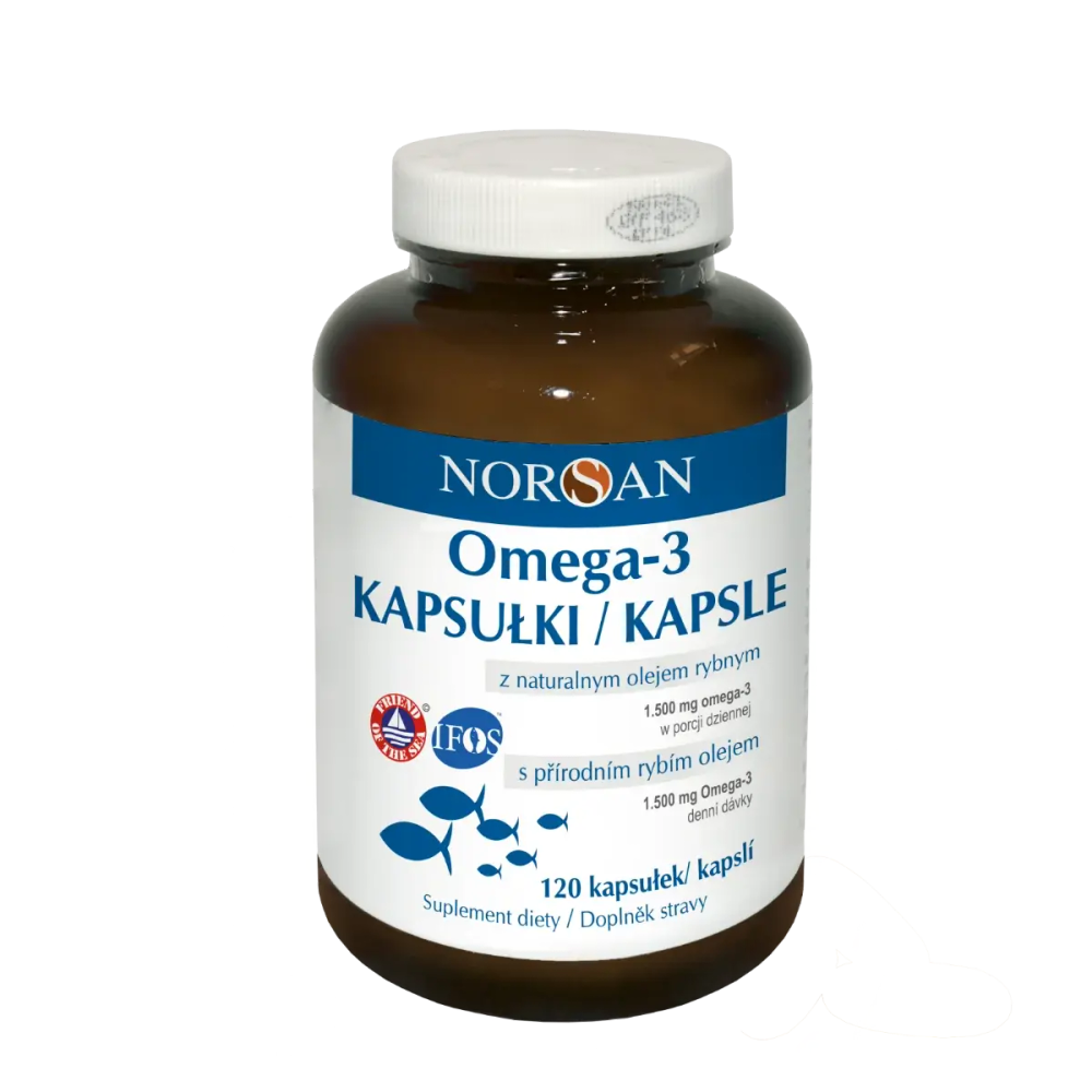 Norsan Omega-3 - капсулы с натуральным рыбьим жиром и экстрактом розмарина, 120 капсул