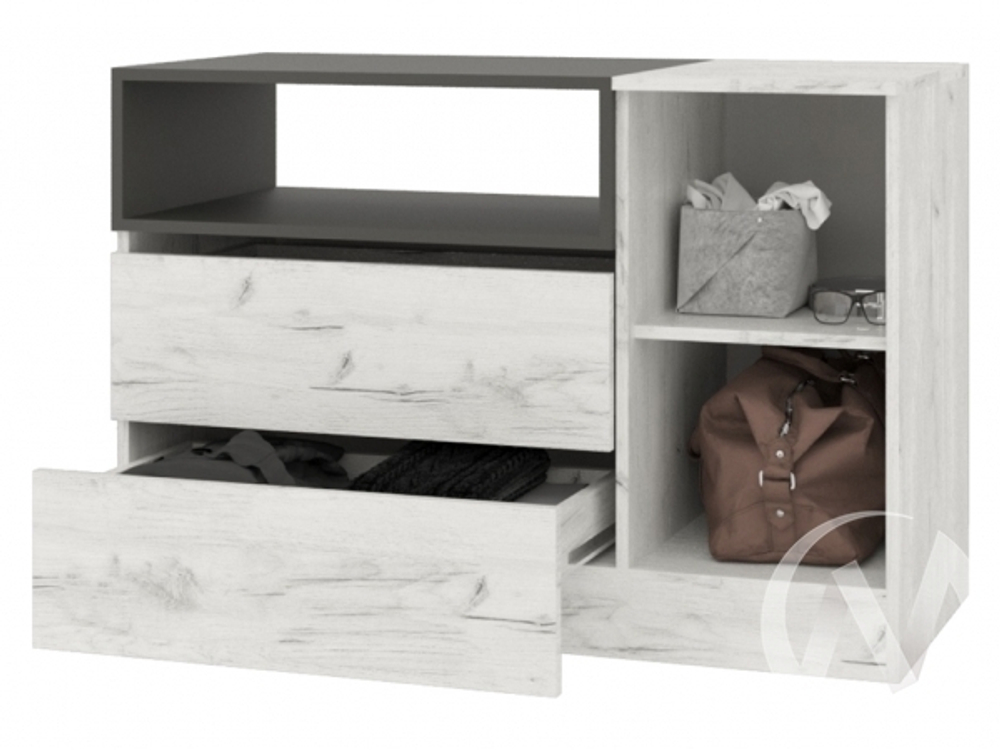 Комод секция №5 НКМ Кент-1 (дуб крафт белый/антрацит)