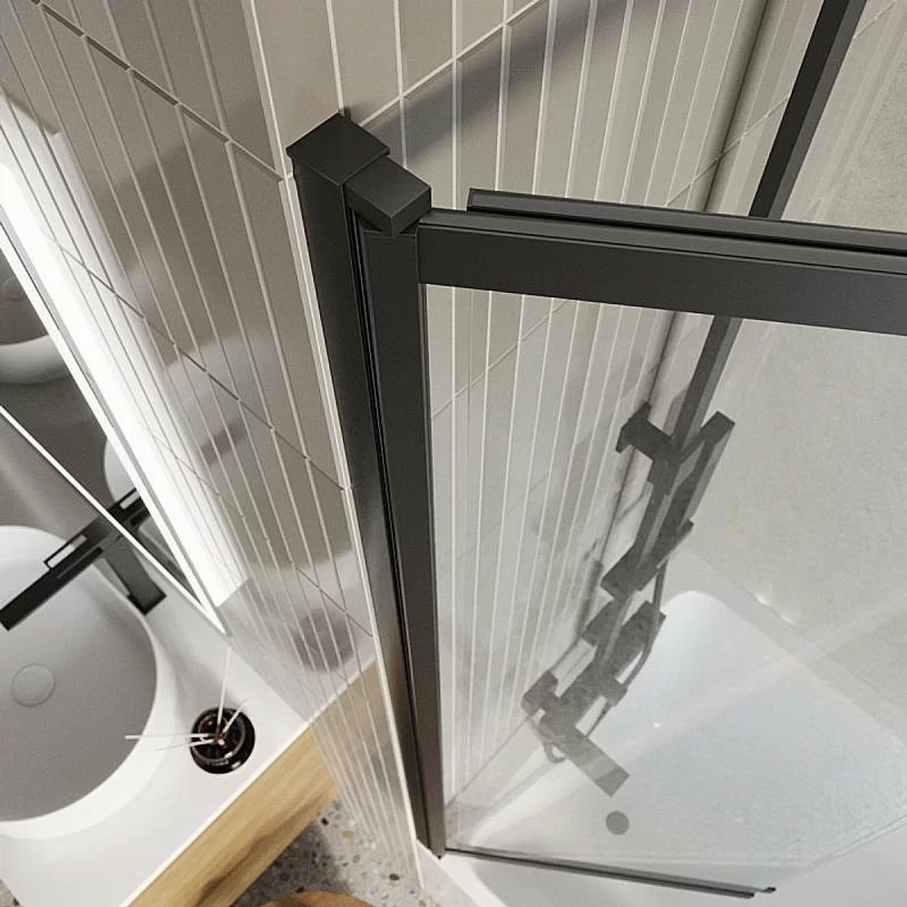 Шторка для ванны BelBagno LUCE-VF-11 100 стекло прозрачное/профиль черный