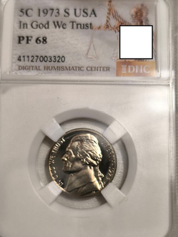 Монета США 5 центов 1973 год "Jefferson Nickel (Джефферсон)"