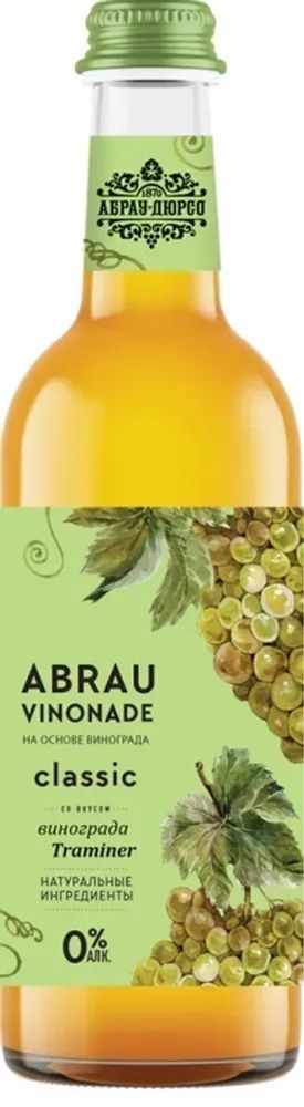 Напиток безалкогольный Абрау Винонад со вкусом Траминер / Abrau Vinonade Traminer 0.375 - стекло