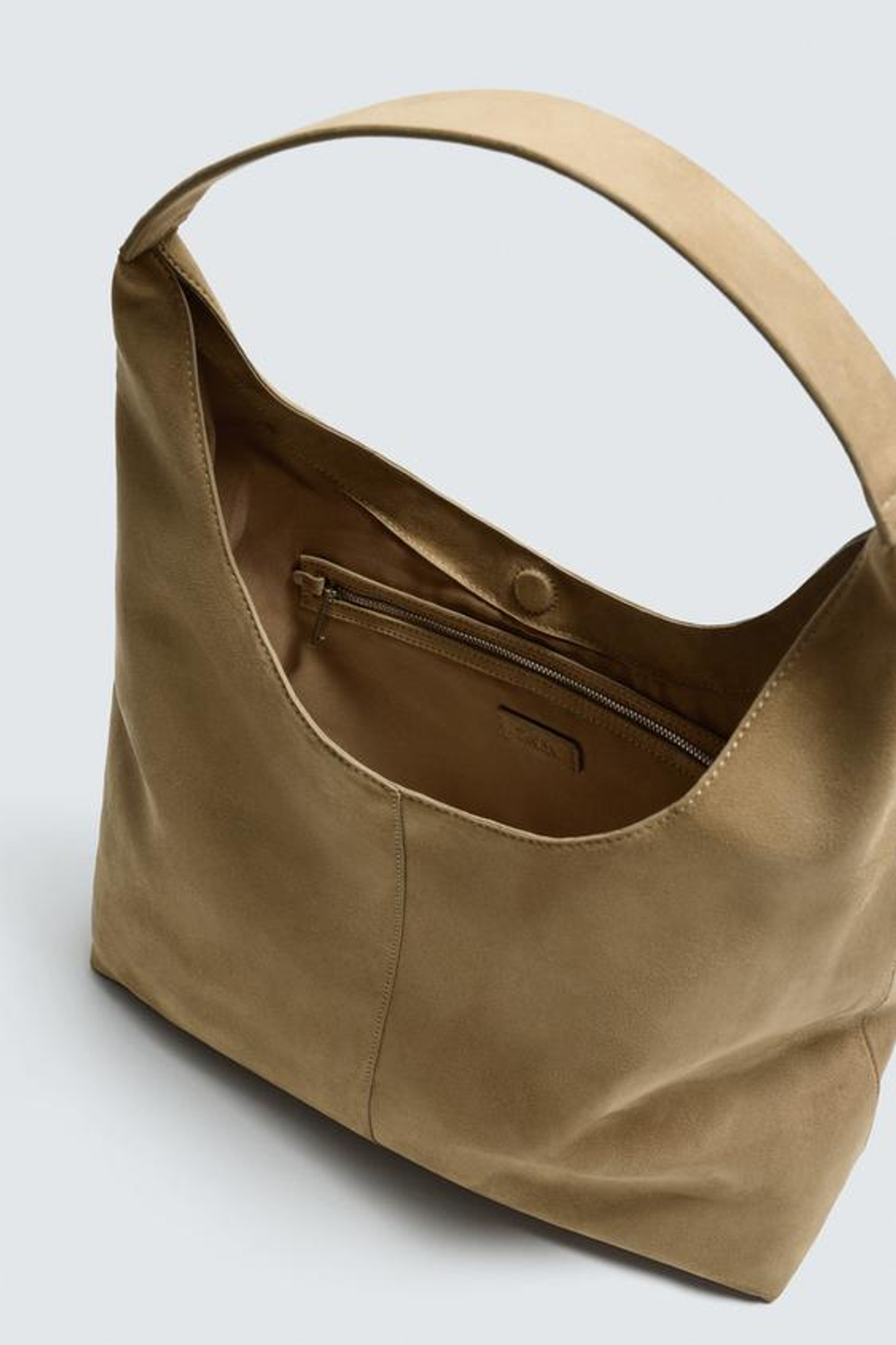 ZARA ОДНОТОННАЯ СУМКА-ШОПЕР, ПЕСОЧНО-КОРИЧНЕВЫЙ