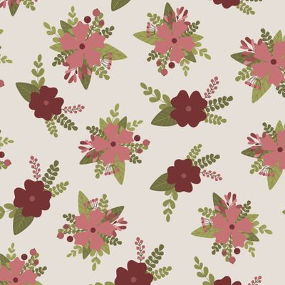 Стилизованные букеты цветов на светлом фоне