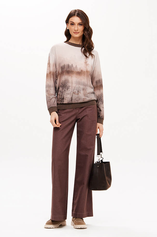 23409 Свитшот женский (какао принт)