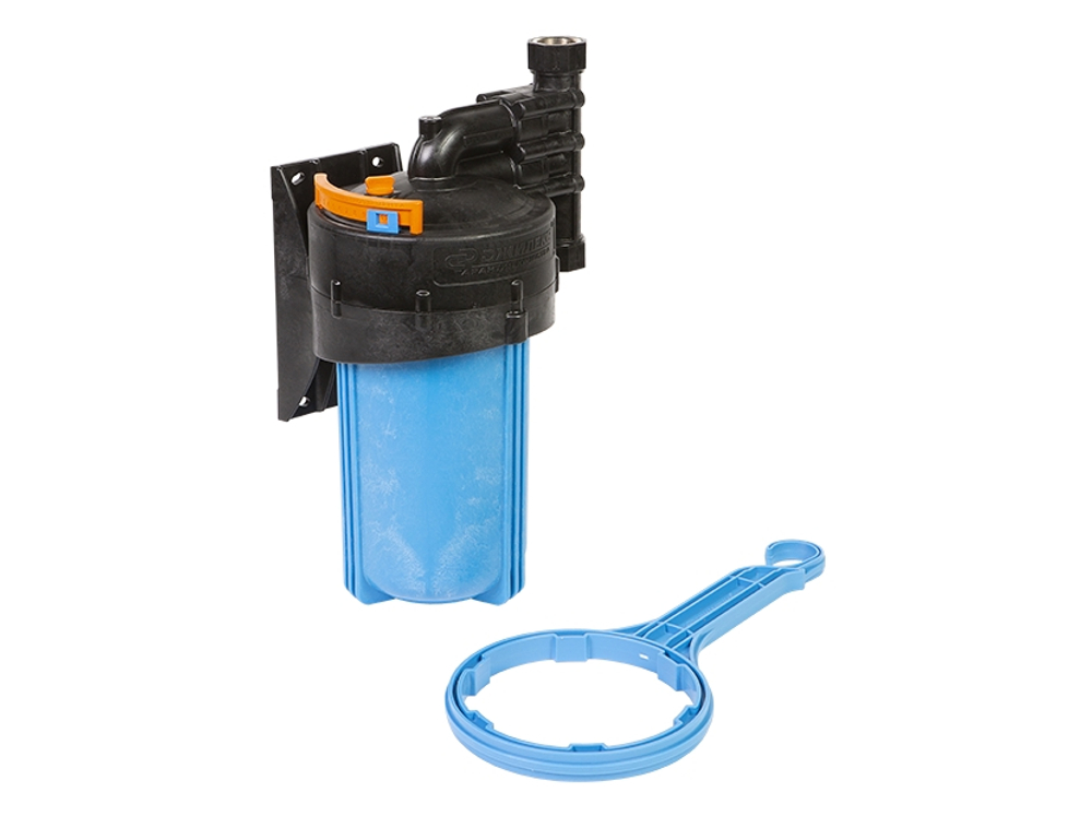 Корпус для картриджного фильтра ДЖИЛЕКС 1М 10В (вертикальное подключение), Big Blue не прозрачный