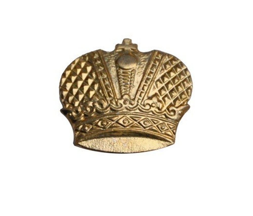 Эмблема петличная Казачество (корона) золотистая