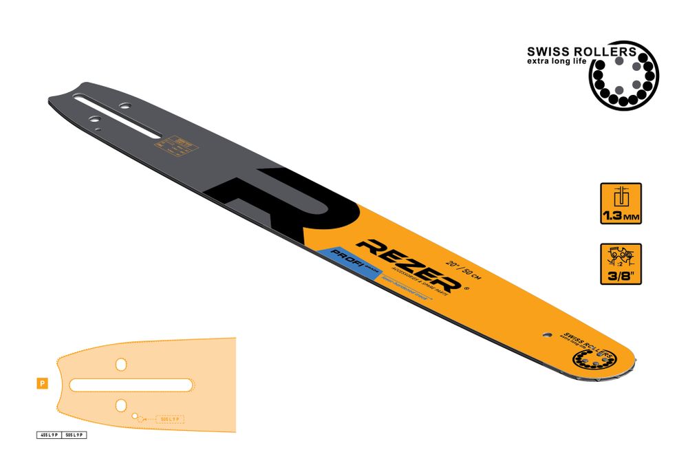Rezer Profi 505 L 9 P Сварная многослойная направляющая шина для цепных пил