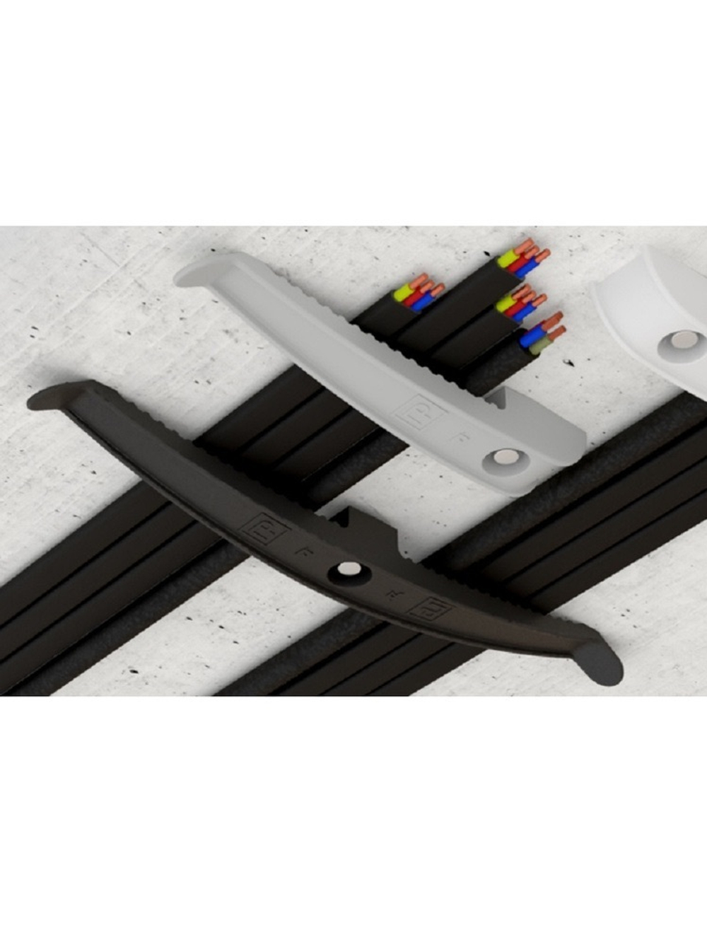 Держатель кабеля односторонний для прямого монтажа белый (20шт/уп) Промрукав PR13.0385