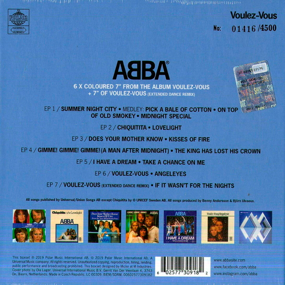 ABBA / Voulez-Vous – The Singles (Coloured Vinyl)(7x7" Vinyl Single)