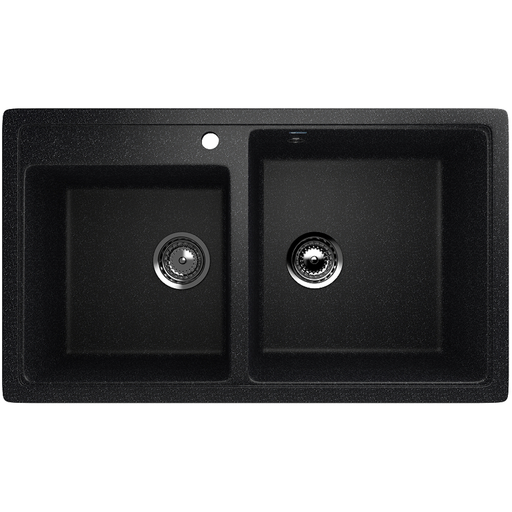 МОЙКА ULGRAN ДВОЙНАЯ КЕРАМОГРАНИТ U-200 ЧЕРНЫЙ 308