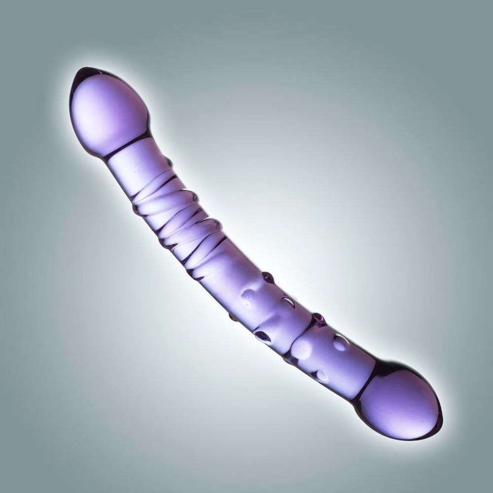 Фиолетовый фаллоимитатор из стекла - 19 см. (Цвет: фиолетовый)