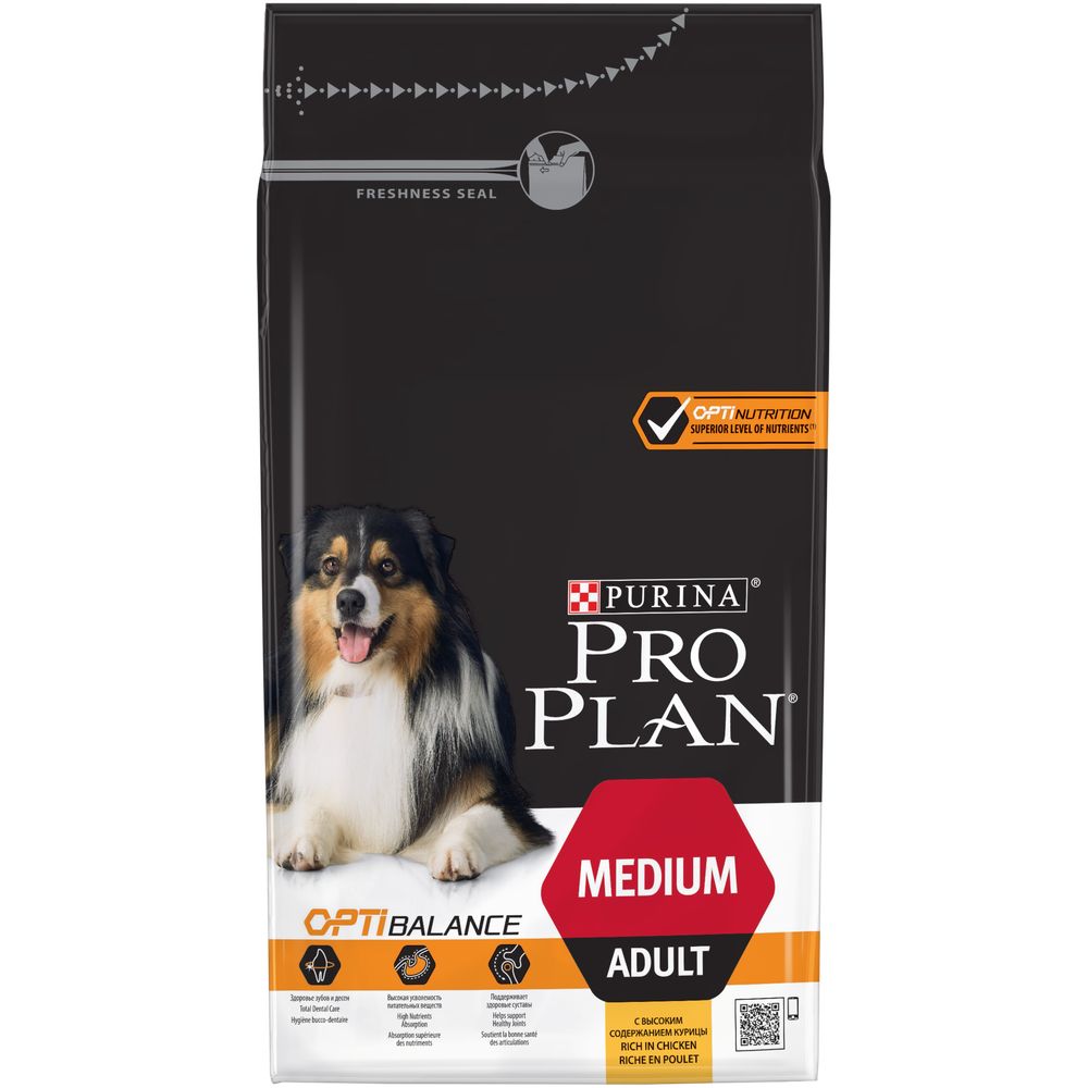 Сухой корм для собак Pro Plan Opti Balance для средних пород с курицей 1.5 кг