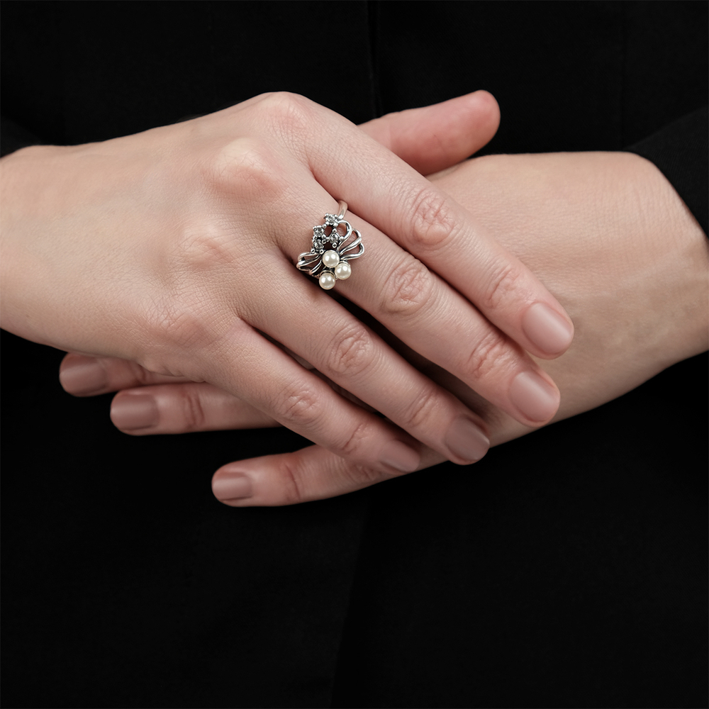 "Биаро" кольцо в серебряном покрытии из коллекции "Очарование" от Jenavi