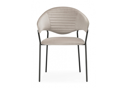 Стул на металлокаркасе Woodville Рансол дымчатый, черный глянец