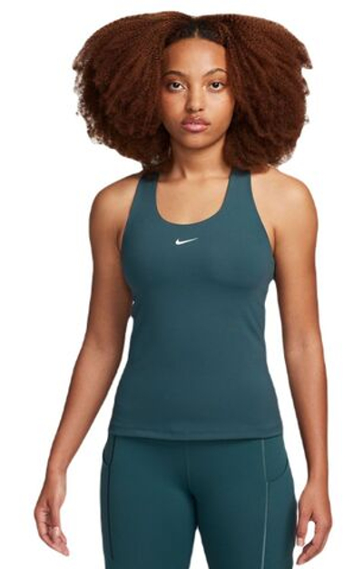 Женский топ теннисный Nike Dri-Fit Swoosh Bra Tank - deep jungle/deep jungle/white